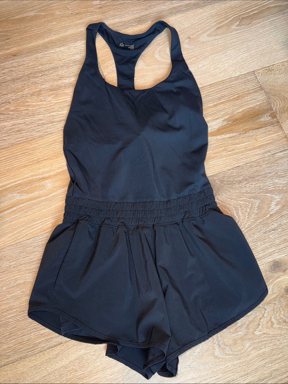 aerie Black Womens Racerback One-Piece Romper